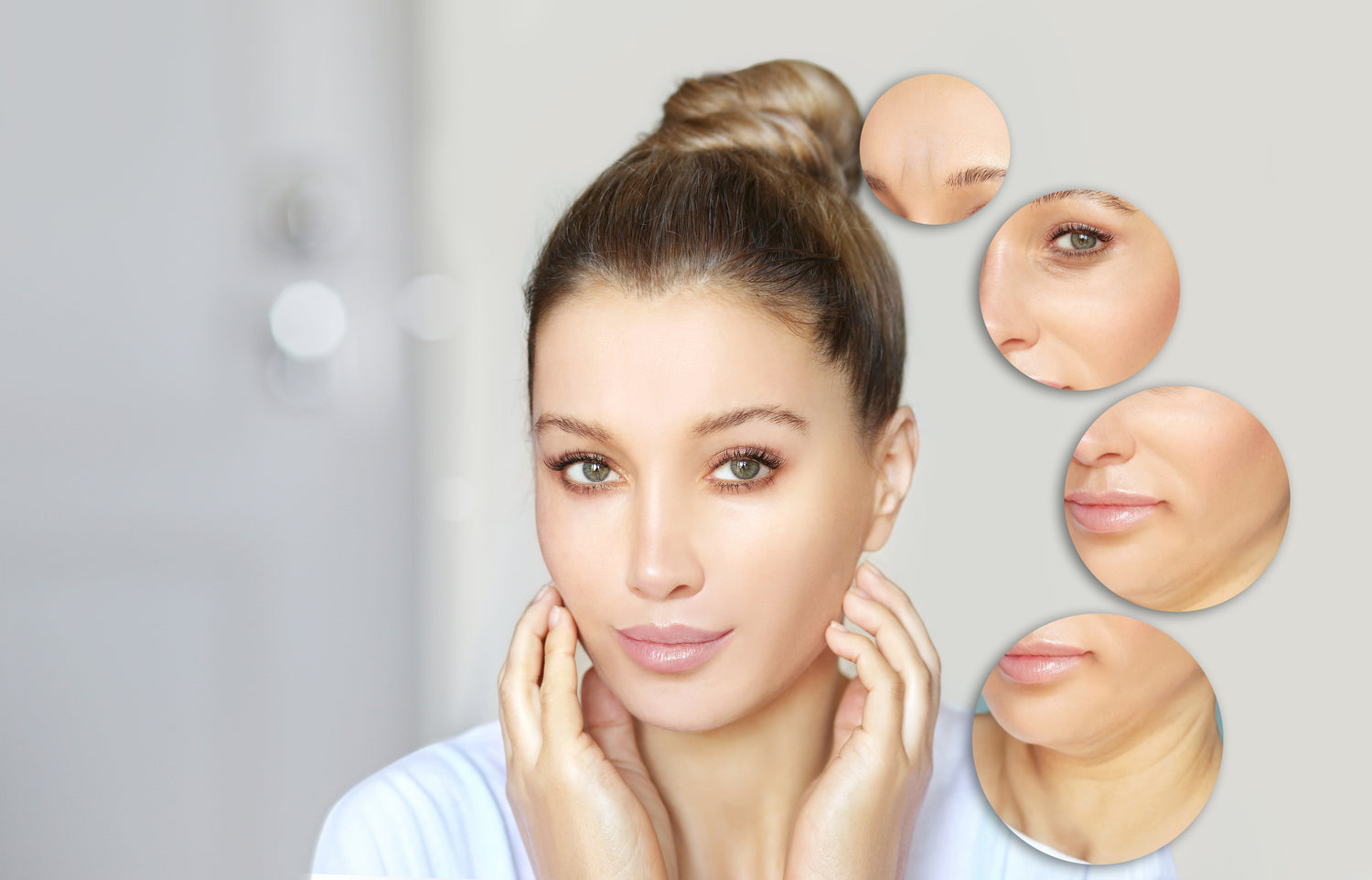 Before and after comparison of wrinkle reduction treatment showing smoother skin.