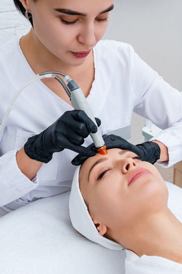 Face treatment for skincare rejuvenation, hydration, and glow enhancement.